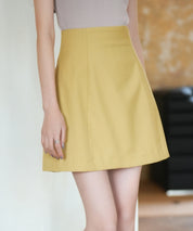 脚長効果ハイウエストミニスカートsdp0091 イエロー