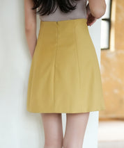 脚長効果ハイウエストミニスカートsdp0091 イエロー