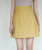 脚長効果ハイウエストミニスカートsdp0091 イエロー