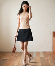 ペチパンツ付きミニ丈スカートsdp0094 ブラック