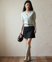 ペチパンツ付きミニ丈スカートsdp0094 ブラック