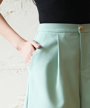 裏地付きハイウエストショートパンツsdp0096 グリーン