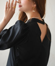 パフスリーブワンピースsdp0098 ブラック