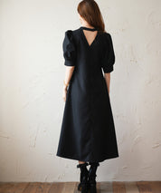 パフスリーブワンピースsdp0098 ブラック