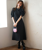 パフスリーブワンピースsdp0098 ブラック