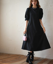 パフスリーブワンピースsdp0098 ブラック