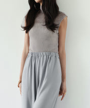 とろみ素材ウエスト総ゴムワイドパンツsdp0102 グレー