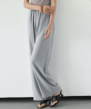 とろみ素材ウエスト総ゴムワイドパンツsdp0102 グレー