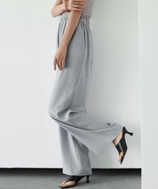 とろみ素材ウエスト総ゴムワイドパンツsdp0102 グレー