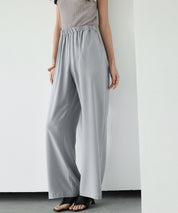 とろみ素材ウエスト総ゴムワイドパンツsdp0102 グレー