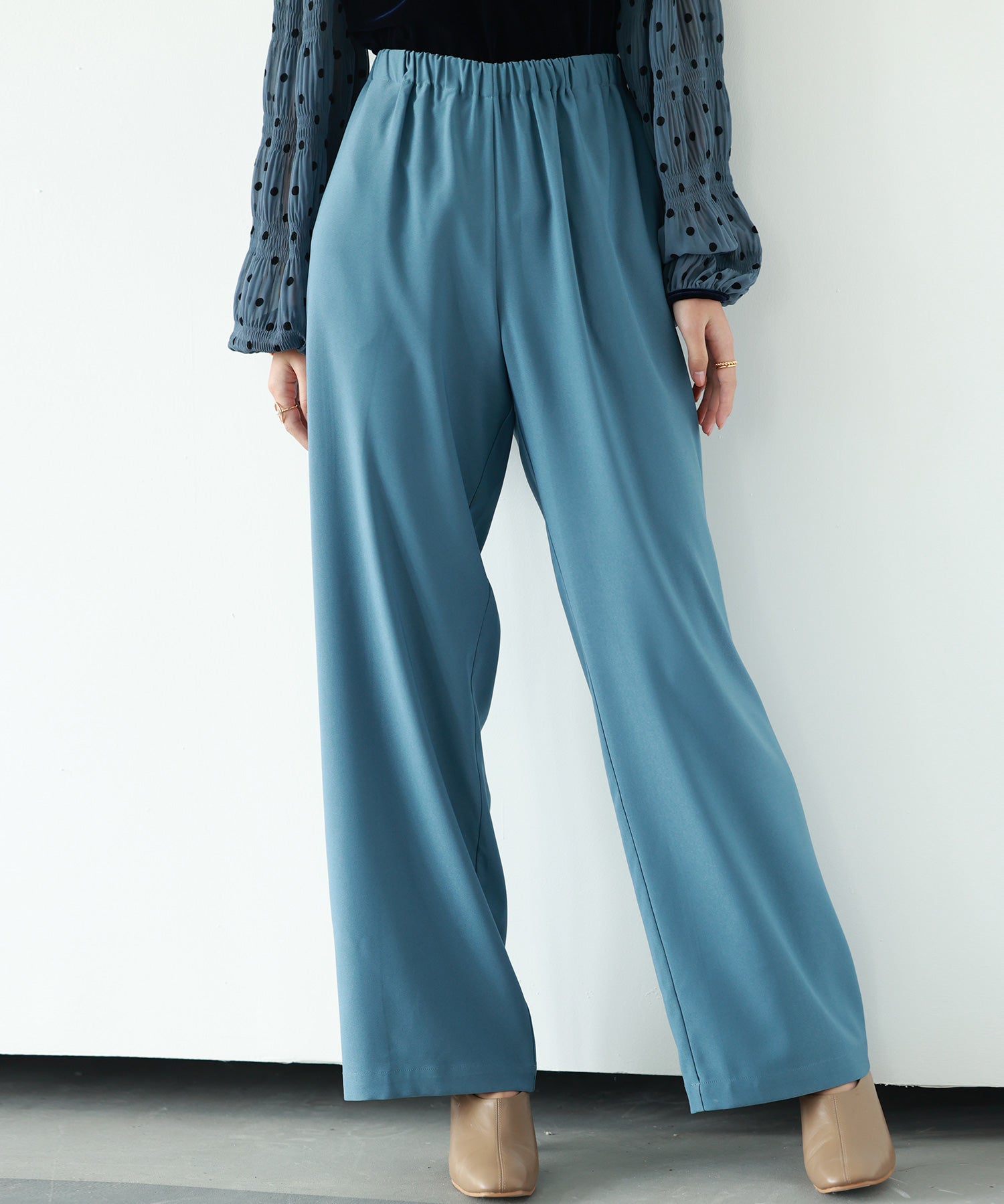 とろみ素材ウエスト総ゴムワイドパンツsdp0102-102-34