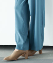 とろみ素材ウエスト総ゴムワイドパンツsdp0102 ブルー