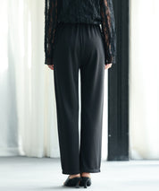 とろみ素材ウエスト総ゴムワイドパンツsdp0102 ブラック