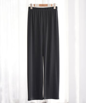 とろみ素材ウエスト総ゴムワイドパンツsdp0102 ブラック