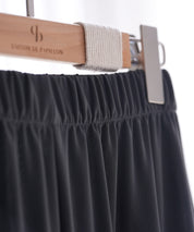 とろみ素材ウエスト総ゴムワイドパンツsdp0102 ブラック