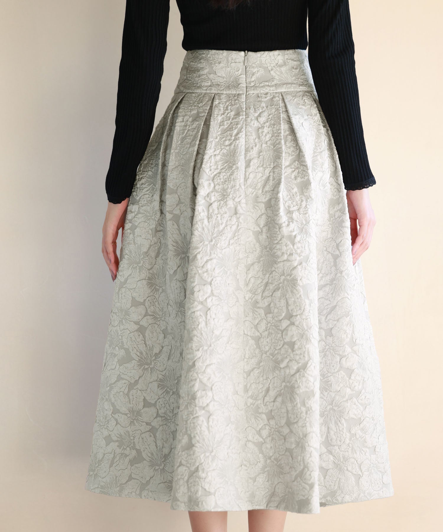 フクレジャガードフレアハイウエストスカートsdp0118 グレー