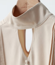 チョーカーネック長袖ブラウスsdp0130 アイボリー