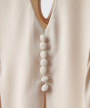 チョーカーネック長袖ブラウスsdp0130 アイボリー