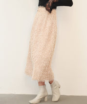 ふわふわシャギーナロースカートsdp0134 ベージュ