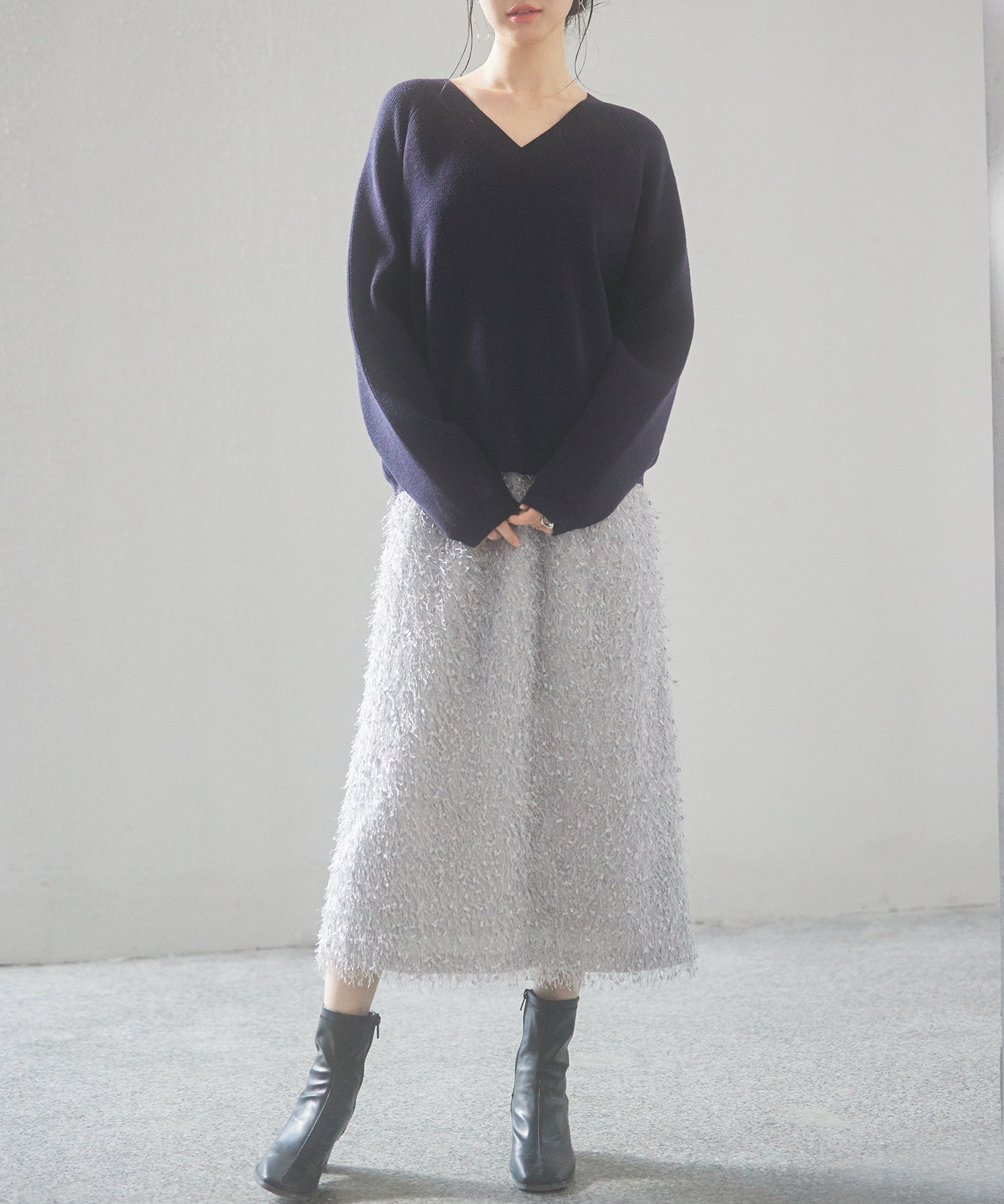 ふわふわシャギーナロースカートsdp0134 グレー