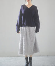 ふわふわシャギーナロースカートsdp0134 グレー