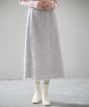 ふわふわシャギーナロースカートsdp0134 グレー