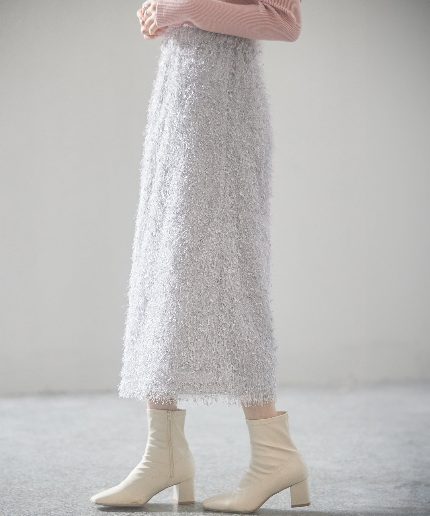 ふわふわシャギーナロースカートsdp0134 グレー