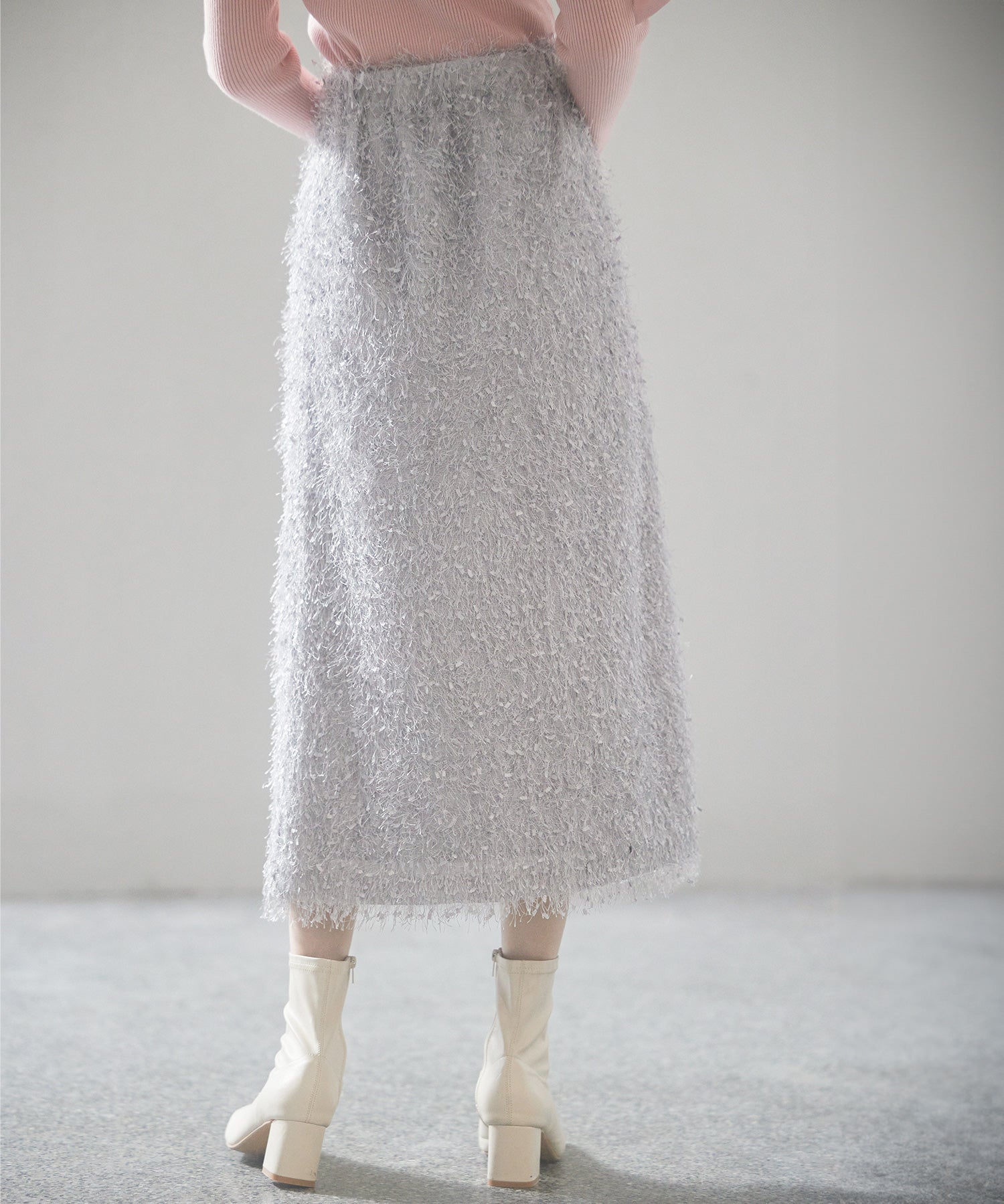 ふわふわシャギーナロースカートsdp0134 グレー
