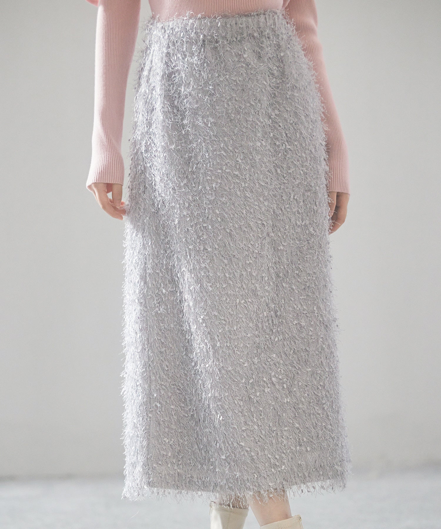 ふわふわシャギーナロースカートsdp0134 グレー