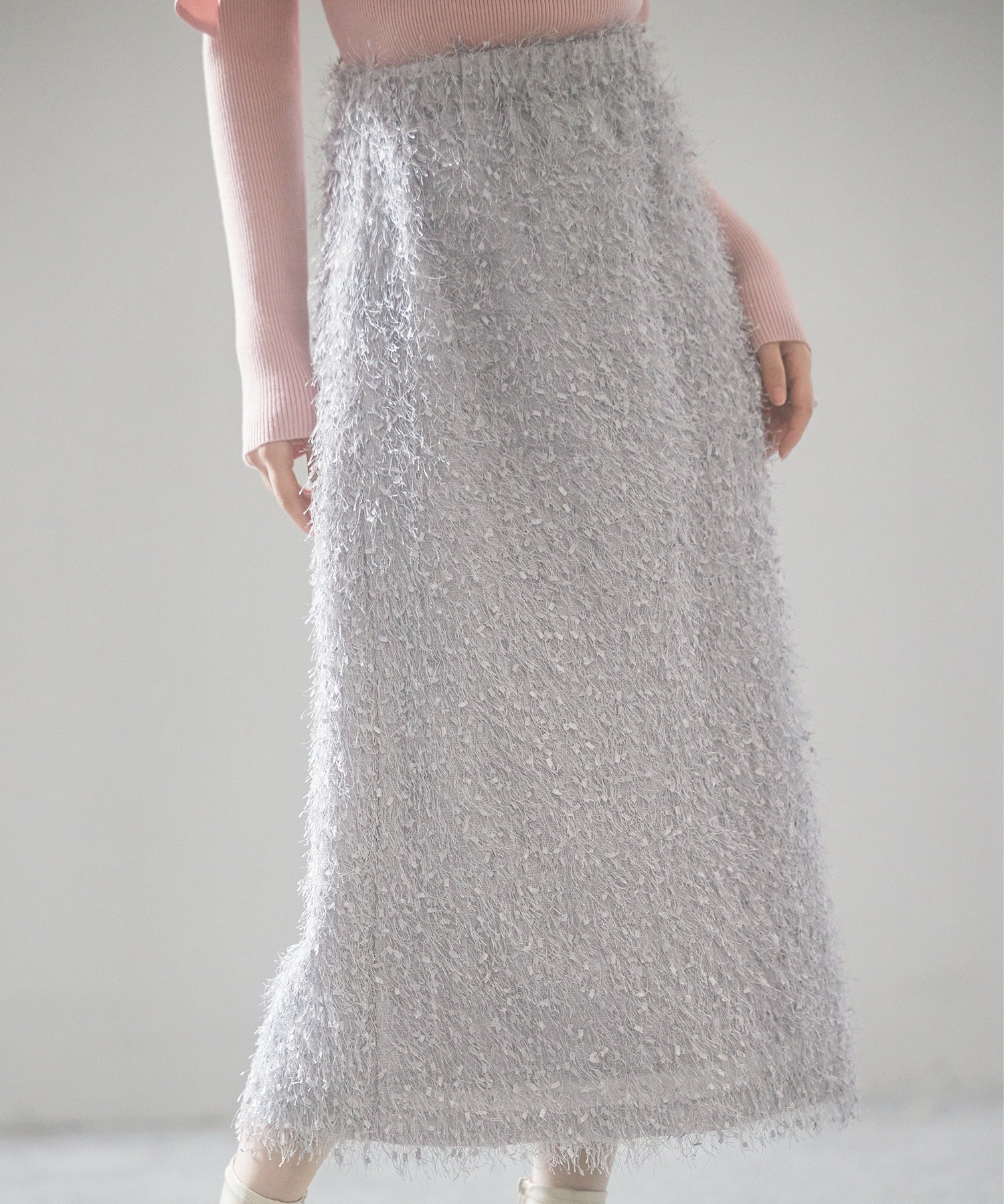 ふわふわシャギーナロースカートsdp0134 グレー