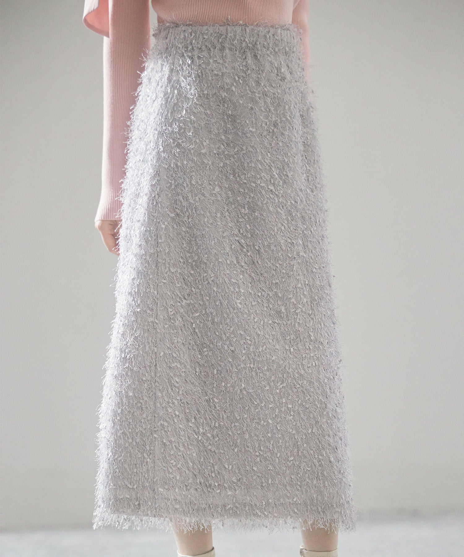 ふわふわシャギーナロースカートsdp0134 グレー