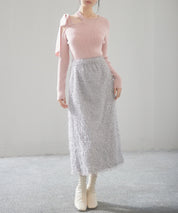 ふわふわシャギーナロースカートsdp0134 グレー