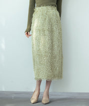 ふわふわシャギーナロースカートsdp0134 グリーン