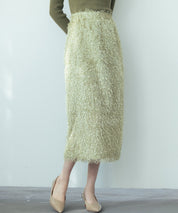 ふわふわシャギーナロースカートsdp0134 グリーン
