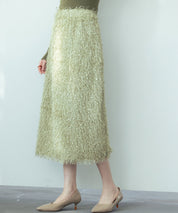 ふわふわシャギーナロースカートsdp0134 グリーン