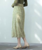 ふわふわシャギーナロースカートsdp0134 グリーン