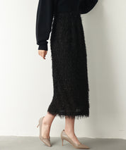 ふわふわシャギーナロースカートsdp0134 ブラック