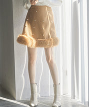 パール付きハイウエストツイードミニスカートsdp0145b-102-17