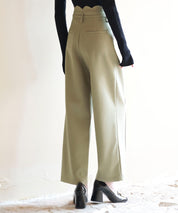 スカラップウエストワイドパンツsdp0172 ベージュ