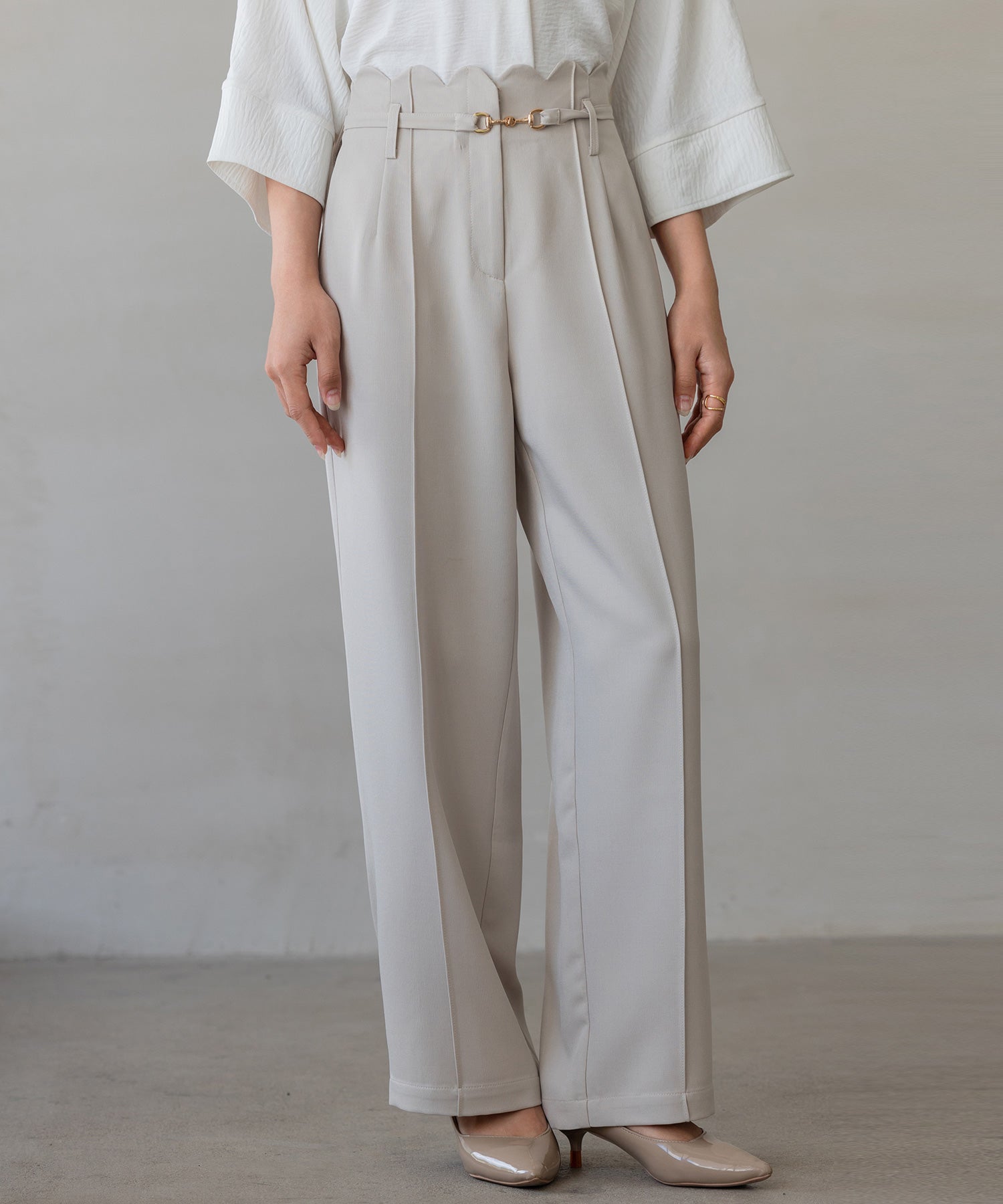 【生地リニューアル】スカラップハイウエストパンツsdp0172b-102-14