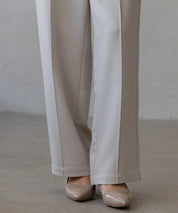 【生地リニューアル】スカラップハイウエストパンツsdp0172b ベージュ