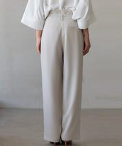 【生地リニューアル】スカラップハイウエストパンツsdp0172b ベージュ