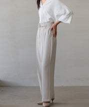 【生地リニューアル】スカラップハイウエストパンツsdp0172b ベージュ