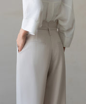 【生地リニューアル】スカラップハイウエストパンツsdp0172b ベージュ