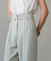 【生地リニューアル】スカラップハイウエストパンツsdp0172b ミント