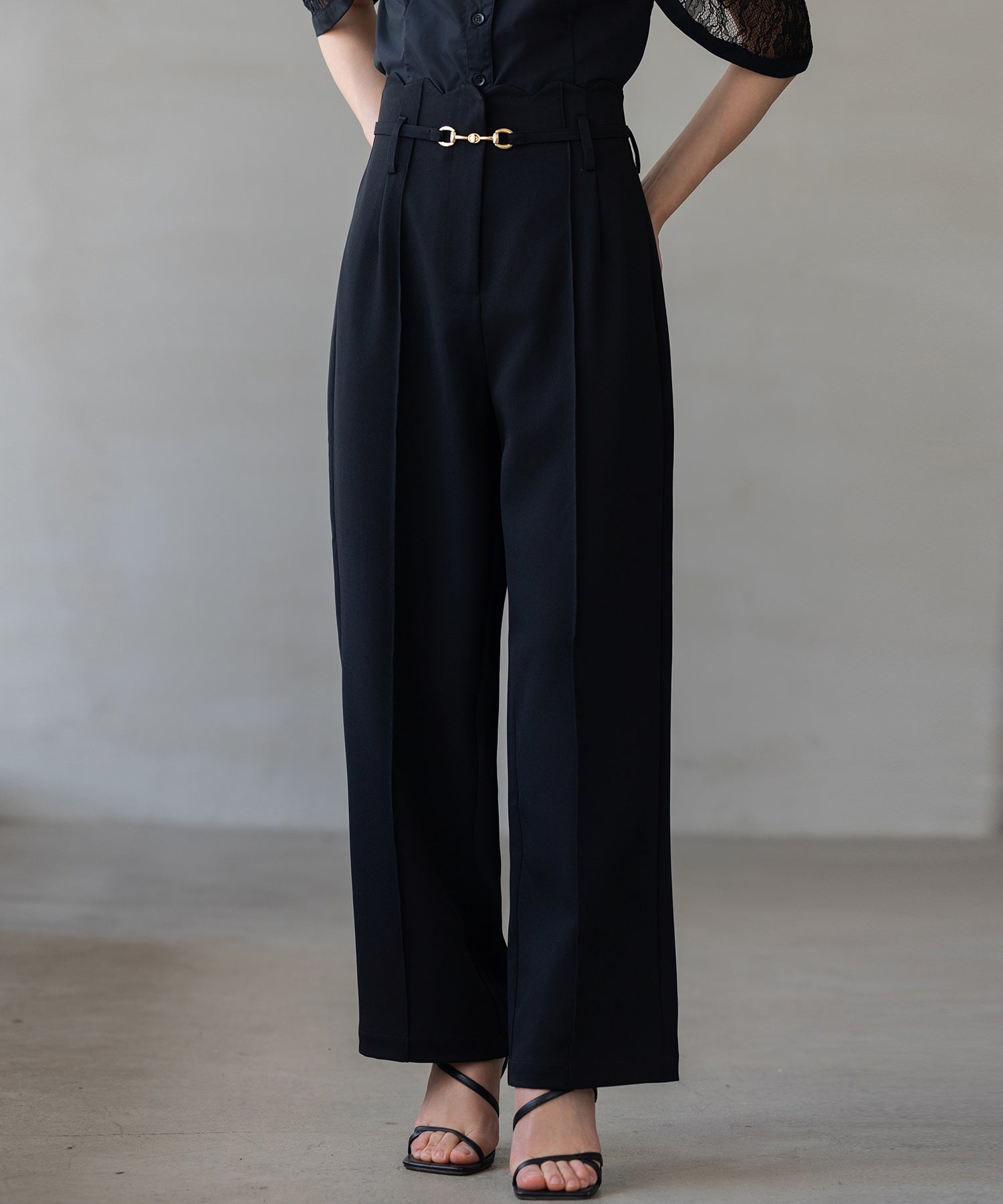 【生地リニューアル】スカラップハイウエストパンツsdp0172b-102-8