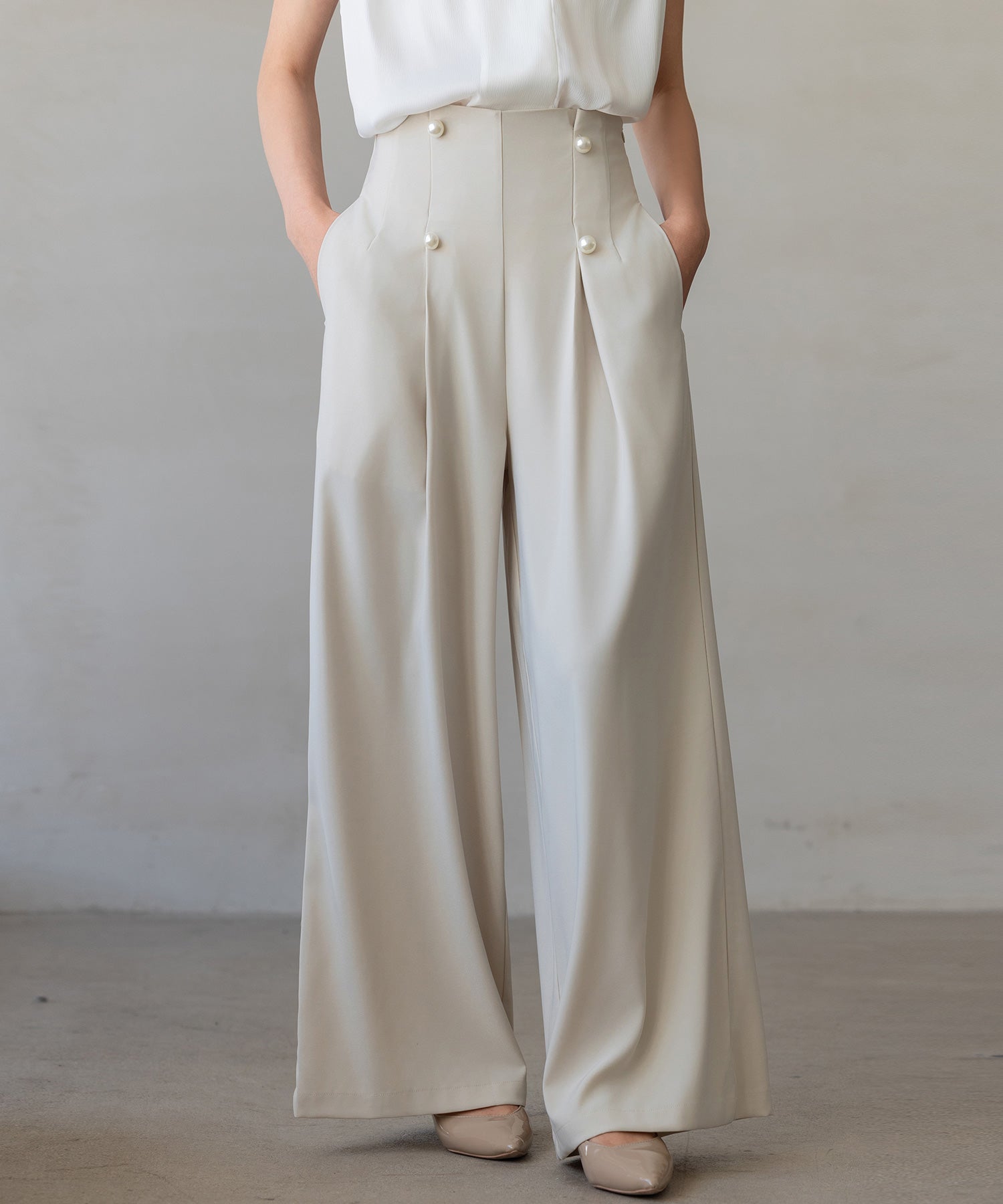 【生地リニューアル】フロントパールワイドパンツsdp0174b-102-14