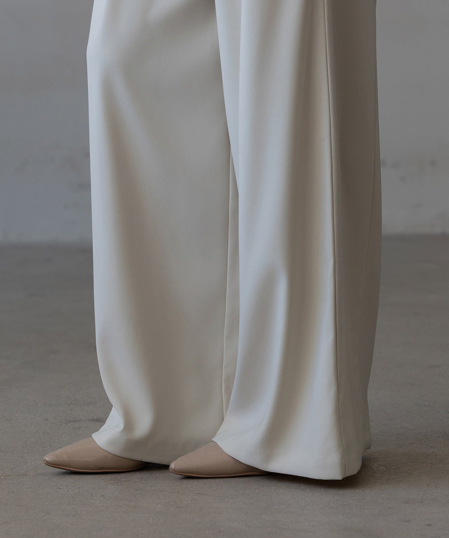 【生地リニューアル】フロントパールワイドパンツsdp0174b ベージュ