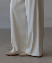 【生地リニューアル】フロントパールワイドパンツsdp0174b ベージュ