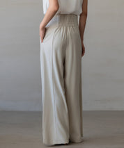 【生地リニューアル】フロントパールワイドパンツsdp0174b ベージュ